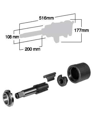 Kích thước tổng thể súng bắn ốc Shinano SI-1876